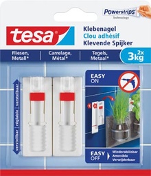 [TIM-777640] Kleefspijker Tesa zelfklevend op tegels en metaal draagvermogen 2kg verstelbaar blister (2)