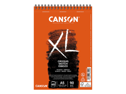 [TIM-787220] Schetsblok Canson XL A5 90gr 60vel wit