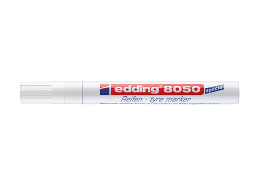 [TIM-8050W] Permanent marker Edding E8050 voor op banden ronde punt 2-4mm wit