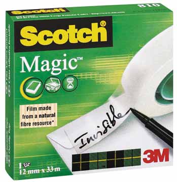[TIM-810-12] Plakband Scotch Magic Tape 12mmx33m voor kleine afroller