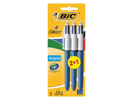[TIM-811909] Balpen Bic 4 Colours blister 2+1 gratis