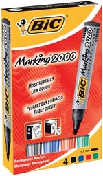 [TIM-820911] Permanent marker Bic 2000 ronde punt 1,7mm assorti (4)