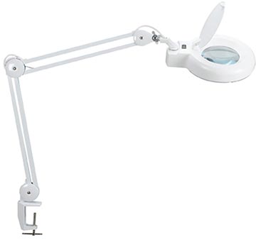 [TIM-8263402] Loeplamp Maul MaulViso LED met tafelklem wit