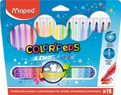 [TIM-845021] Viltstift Maped Color'Peps assorti (18)
