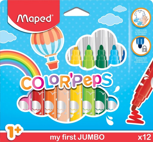 [TIM-846020] Viltstift Maped Color'Peps Jumbo Early Age assorti (12)
