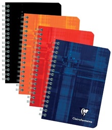 [TIM-8506C] Spiraalschrift Clairefontaine, ft 9,5x14 cm, 180 blz, gelijnd, assorti