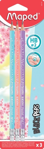 [TIM-851719] Potlood Maped Black'Peps Pastel HB met gum assorti (3)