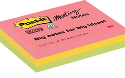 [TIM-86703EU] Memoblok Post-It Super Sticky Meeting Notes 203x152mm 70vel assorti (3)