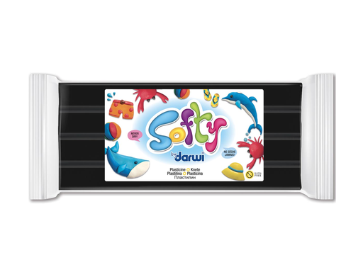 [TIM-87100D] Boetseerklei Darwi softy 500gr zwart