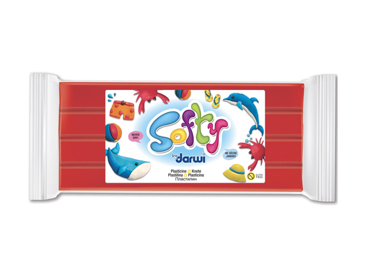 [TIM-87400D] Boetseerklei Darwi softy 500gr rood
