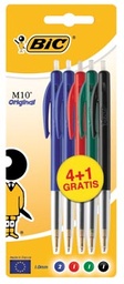 [TIM-876753] Balpen Bic M10 Clic Original assorti 4+1 gratis