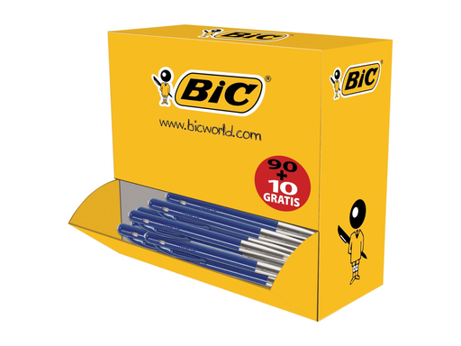 [TIM-896041] Balpen Bic M10 Clic Original blauw voordeelpak 90+10 gratis