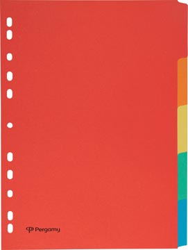 [TIM-901225] Tabbladen Pergamy karton A4 5 tabs 11-gaats assorti