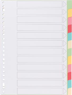 [TIM-901229] Tabbladen Pergamy karton A4 12 tabs 11-gaats assorti
