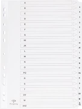 [TIM-901239] Tabbladen Pergamy karton A4 A-Z 11-gaats wit