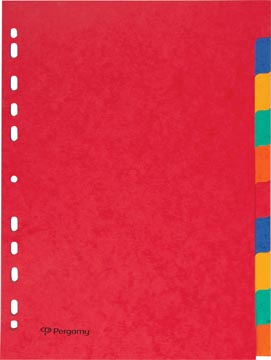 [TIM-901264] Tabbladen Pergamy karton A4 10 tabs 11-gaats assorti