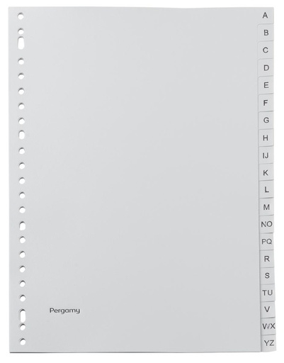 [TIM-901609] Tabbladen Pergamy PP A4 23-gaats A-Z grijs
