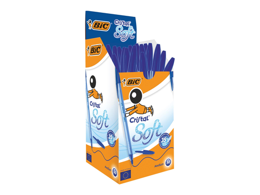 [TIM-951434] Balpen Bic Cristal Soft medium blauw (50)