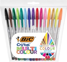 [TIM-964899] Balpen Bic Cristal Multicolour assorti (15)