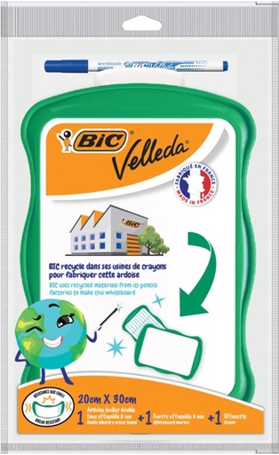 [TIM-967261] Whiteboard Velleda 20x30cm gerecycleerd inclusief marker en bordenwisser