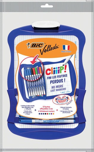 [TIM-967444] Whiteboard Bic Velleda 21x31cm inclusief 8 assorti markers en wisser