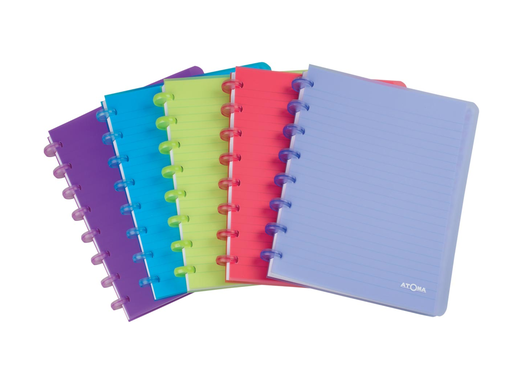 [TIM-A1372] Schrift Atoma Trendy PP A4 gelijnd 144blz transparant assorti