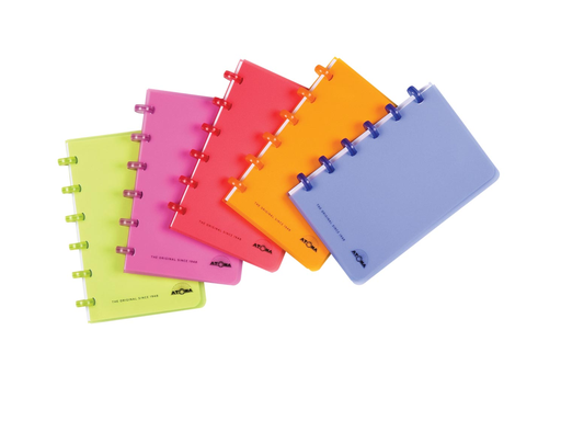 [TIM-A41303] Schrift Atoma PP 100x160mm geruit 120blz transparant assorti