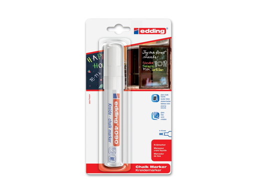 [TIM-B4090W] Krijtmarker Edding 4090 beitelpunt 4-15mm wit blister