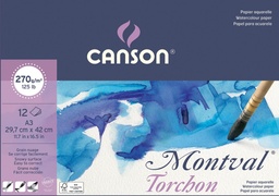 [TIM-C287325] Aquarelpapierblok Canson Montval A3 wit met grove korrel 270g 12vel