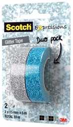 [TIM-C5142SB] Scotch Expressions glitter tape, 15mm x 5m, assorti (2)