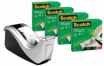 [TIM-C60ST] Plakbandafroller Scotch C60 Silver inclusief 1 rol