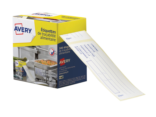 [TIM-ETIHACP] Etiketten Avery 98x40mm voor voedingscodering wit (300)