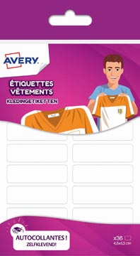 [TIM-ETVET36] Etiketten Avery 45x13mm voor kleding wit (36)