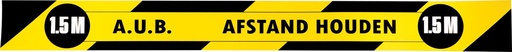 [TIM-GALST80] Vloersticker Gallery "Afstand houden" 80x8cm geel/zwart