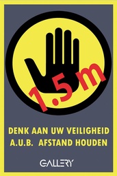 [TIM-GALSTWS] Waarschuwingssticker Gallery A5 "Houd afstand" nederlandstalig