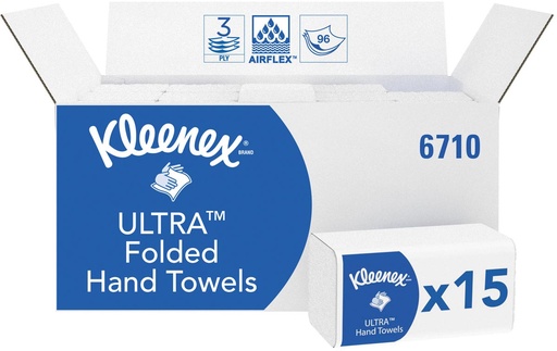 [TIM-K6710] Handdoeken Kleenex Ultra Super Soft Z-vouw 3-laags 96vel (15)
