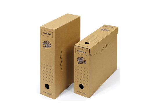 [TIM-L3000] Archiefdoos Loeffs quick box A4 240x355mm rug 80mm bruin (50)
