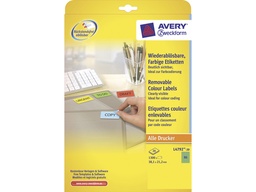 [TIM-L479220] Etiket Avery Removable 65 etik/bl 38,1x21,2mm groen (20)