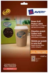 [TIM-L710320] Etiket Avery Product 18 etik/bl 63,5x42,3mm ovaal kraft (20)