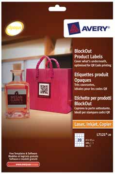 [TIM-L712120] Etiketten Avery Product 20 etik/bl 45x45mm wit (20)