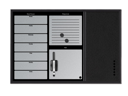[TIM-MX03402] Planbord Bisilque 60x40cm zilver/zwart