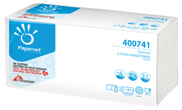 [TIM-P400741] Handdoeken Papernet special wit 2-laags C-vouw 144vel