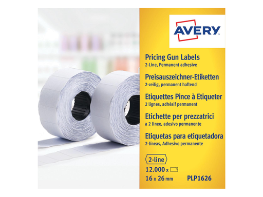 [TIM-PLP1626] Etiketten Avery Prijstang permanent 16x26mm 1.200 etik/rol wit (10)