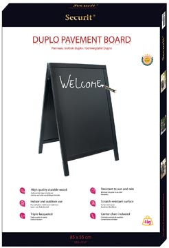 [TIM-SBDBL85] Stoepbord Securit Woody 55x85cm zwart