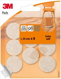 [TIM-SP84A21] Vloerpads 3M beschermend vilt Ø 25mm beige (8)