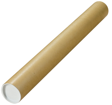 [TIM-TB78020] Verzendkoker Ø 80mmx75cm bruin + 2 deksels