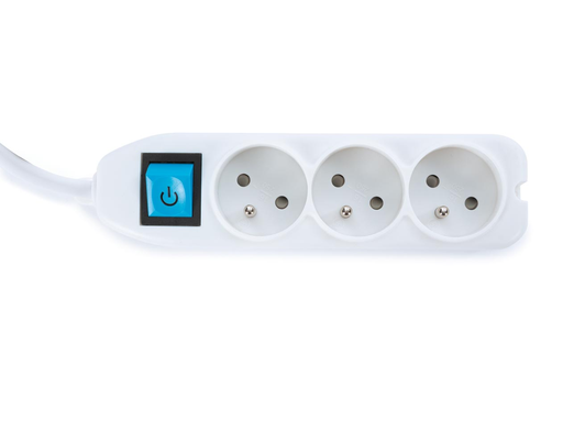 [TIM-EB3WSWO] Contactdoos Perel met 3 stopcontacten schakelaar incl. kabelbox wit BE