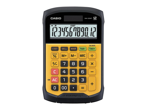 [TIM-WM320EC] Bureaurekenmachine Casio WM320MT waterdicht geel/zwart
