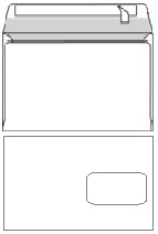 [ENV-C506] Omslag 162x229mm wit + strip M/V E+ (500)