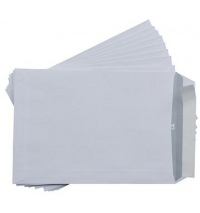 [ENV-Z49] Zakomslag 162x229mm wit + strip Z/V (500)